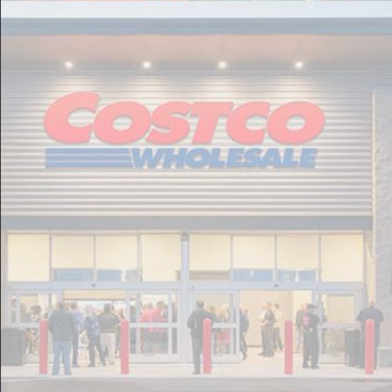 Costco Wholesale store front with people outside