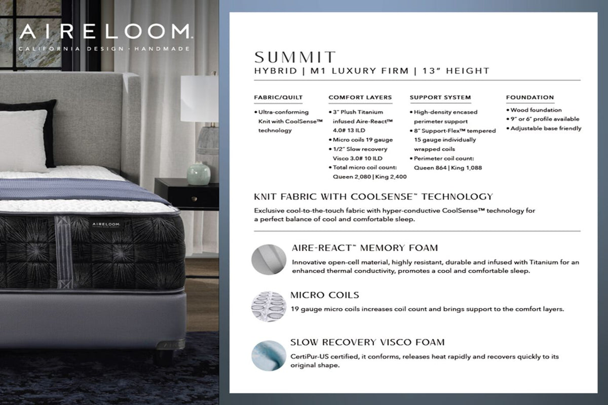 Aireloom Pinnacle Summit M1 Luxury Firm Mattress 13"